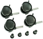 BabyNeeds Set 4 roti, Qmini, Compatibile cu patuturile Babyneeds si Qmini, Negru (BABYNEEDSWHEELS_Black)
