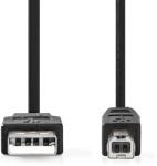 Nedis USB kábel | USB 2.0 | USB-A Dugasz | USB-B Dugasz | 10 W | 480 Mbps | Nikkelezett | 0.50 m | Kerek | PVC | Fekete | Label (CCGL60100BK05)