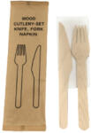 Tessera Csomagolt Fa Evőeszköz Kés+villa+szalvéta 100 db
