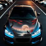  " Hood Art" autótetőfólia, kültéri használatra, L méret (180 x 130cm) - Kód: AVX-CAPOTA-021L