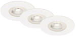 Briloner Spoturi LED încastrate Briloner Kulana 5W 460 lumeni, 3000K, Ø90 mm, alb, pachet 3 bucăți (7046-036)