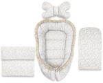 MimiNu Set 4 in 1 Cosulet bebelus, MimiNu, Premium, Baby Cocoon 75x55 cm, Cu volanase si dantela, Din bumbac certificat Oeko Tex Standa (6426972031325)