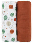 Petite&Mars Set 2 scutece, Petite&Mars, Misty, Din muselina de bambus, Hipoalergenice, Dimensiuni mari, 120 x 120 cm, Certificate Oeko Tex S (417367)