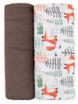 Petite&Mars Set 2 scutece, Petite&Mars, Misty, Din muselina de bambus, Hipoalergenice, Dimensiuni mari, 120 x 120 cm, Certificate Oeko Tex S (417366)