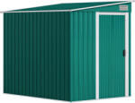Outsunny Depozit pentru Unelte din Metal 1.5x2m cu Bază, Ușă Glisantă și Acoperiș Înclinat, Verde