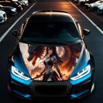  " Hood Art" autótetőfólia, kültéri használatra, L méret (180 x 130cm) - Kód: AVX-CAPOTA-011L