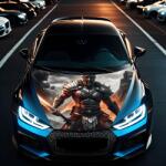  " Hood Art" autótetőfólia, kültéri használatra, L méret (180 x 130cm) - Kód: AVX-CAPOTA-007L