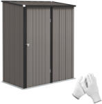 Outsunny Căsuță de Grădină din Oțel pentru Unelte cu Încuietoare, 161.5x94.5x196cm, Gri Deschis
