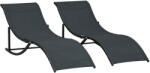 Outsunny Set de 2 Șezlonguri Pliabile, Șezlonguri din Aluminiu și Textilene pentru Grădină, 61x165x63 cm