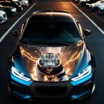  " Hood Art" autótetőfólia, kültéri használatra, L méret (180 x 130cm) - Kód: AVX-CAPOTA-029L