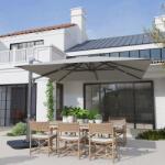 Outsunny Függő Napernyő 3, 6x3 m, Forgatható és Dőlhető, Világosszürke