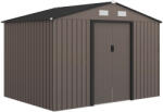 Outsunny Magazie de Grădină din Oțel cu 2 Uși Glisante, Maro