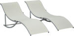 Outsunny 2 Darab Összecsukható Kerti Napozóágy, Alumínium és Textilén, 61x165x63 cm