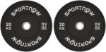  SPORTNOW 2 db 20 kg-os Súlytárcsa Gumi Borítással és 2" /5 cm-es Nyílással, Fekete