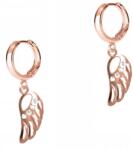  925-ös ezüst angyalszárny fülbevaló, aranyozott