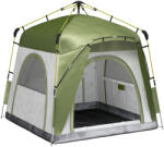 Outsunny Cort pentru Camping cu 2 Locuri, Cort cu Ușă, 3 Ferestre cu Plasă și Geantă pentru Transport, 240x240x199 cm, Verde
