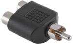 RCA (Cinch) Y elosztó adapter - 1× dugó, 2× aljzat, aranyozott