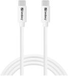 Sandberg USB-C apa - USB-C apa Adat- és töltőkábel 65W 1m - Fehér (336-52) (336-52)