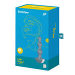 Satisfyer Fenékdugó, Satisfyer, Lolli-Plug 2, 11-15 cm, jégkék, kétmotoros, vibrátoros, 12 mód, orvosi szilikon, széles talpú, akkumulátoros, selymes tapintású, kezdőknek is