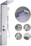 VEVOR Zuhanypanel LED világítással 1345 mm szálcsiszolt rozsdamentes acél zuhany szett 4 testfúvókával (FTYS5CS2MSDPMTEAX001V9)