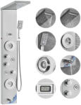 Vevor LED-es zuhanypanel eső- és vízesés zuhany, 4 testmasszázs fúvóka, digitális kijelzővel, falra szerelhető, rozsdamentes acél