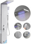 VEVOR LED-es zuhanypanel 1345 mm szálcsiszolt rozsdamentes zuhanyoszlop eső- és vízesés zuhannyal testfúvókákkal (FTYS201BXG5CBXPLH001V9)