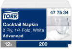 Tork fehér koktélszalvéta Advanced fehér, 2 rétegű, 24x24 SCA477534 (SCA477534)