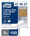 Tork natúr evőeszköztartó fehér színű szalvétával Advanced natúr, 2 rétegű, 20x8, 5 SCA474637 (SCA474637)
