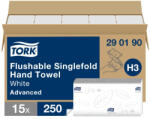 Tork Advanced Singlefold Z hajtogatott kéztörlő, toalettbe dobható H3 2 rétegű, extra fehér, 15x250lap SCA290190 (SCA290190)