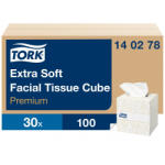 Tork Extra Soft kozmetikai kendő kocka 2 rétegű, fehér, 20x21 cm SCA140278 (SCA140278)