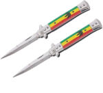 Depox Set doua cutite pliabile cu arc sicilian, DEPOX®, deschidere automată, 22 cm, multicolor (0263)