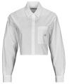 Calvin Klein Ingek / Blúzok WOVEN LABEL CROPPED SHIRT Fehér EU L