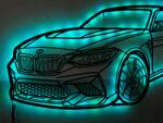 LaserGroot Kép Fa 3D Bmw M2 Stílus Line Dekoráció Ajándék Led éjszakai lámpa XL (LaserGroot) - allegro - 21 565 Ft