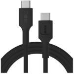 Green Cell Cablu USB-C din silicon Greencell PowerFlex 2m 100W Încărcare rapidă PD Negru (KABGC100PF200PB)