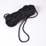 Takoy Șnur împletit din bumbac premium 7 mm strălucitor cu lurex negru