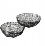 Boltze Dekoratív Fém Gyümölcstál Szett, Fekete, Graphina, 2 Db, 25-30 CM (2045799)