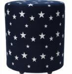 Home & Styling Textil Puff Kerek Csillagos Puff 30x32 cm (NB1990500-blue)