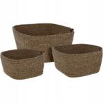 Home Styling Collection Fonott Bársony Tárolókosár Szett, 3 Darabos, 26X15 CM, Barna (KR2800330)