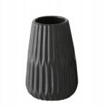  Kerámia Váza, Mázas, Fekete Csíkos, 17 X 8 CM, Vízálló (1013332 -pattern2)