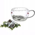 Kamille Kávés és teás poharak Kamille 300 ml dupla falú karácsonyi hó (KM9016)