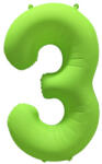 riethmüller Számos lufi 34" 86cm óriás neon Zöld szám, számjegy 3-as, (LUFI866119)
