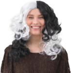 PartyPal Paróka hosszú egyenes, Fekete-Fehér (LUFI319394)