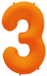 riethmüller Számos lufi 34" 86cm óriás neon narancssárga szám, számjegy 3-as, (LUFI438900)