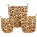 Home Styling Collection Füles fonott Kosár szett, 3 db-os Kerek Kosár Kosarak (VN1000660)