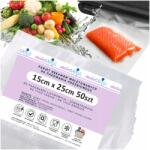 Moletki Fólia Vákuumos molett zsák 50db 15cm 25cm (Worki próżniowe do pakowania Folia moletowane)