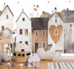 Wallvision Skandináv házikók fotótapéta pasztell natúr színekben