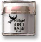  3 az 1-ben alapozó pumpás tégelyben, építő és ragasztó base gél (clear) - 3in1 builder base - 50 ml