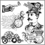  HD gumi pecsételő 10 x 10 cm - Steampunk férfi