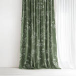 Goldea pamut függöny - gyógynövény levelek 160x150 cm