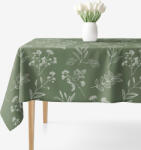 Goldea szögletes terítő 100% pamutvászon - gyógynövény levelek 120 x 140 cm